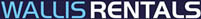 The Wallis Rentals logo - Text reads Wallis (in a light blue) and Rentals (in white), on top of a deep navy background.