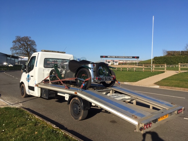 An Austin 7 being recovered by one of our rented recovery vans