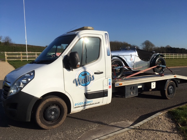 An Austin 7 being recovered by one of our rented recovery vans